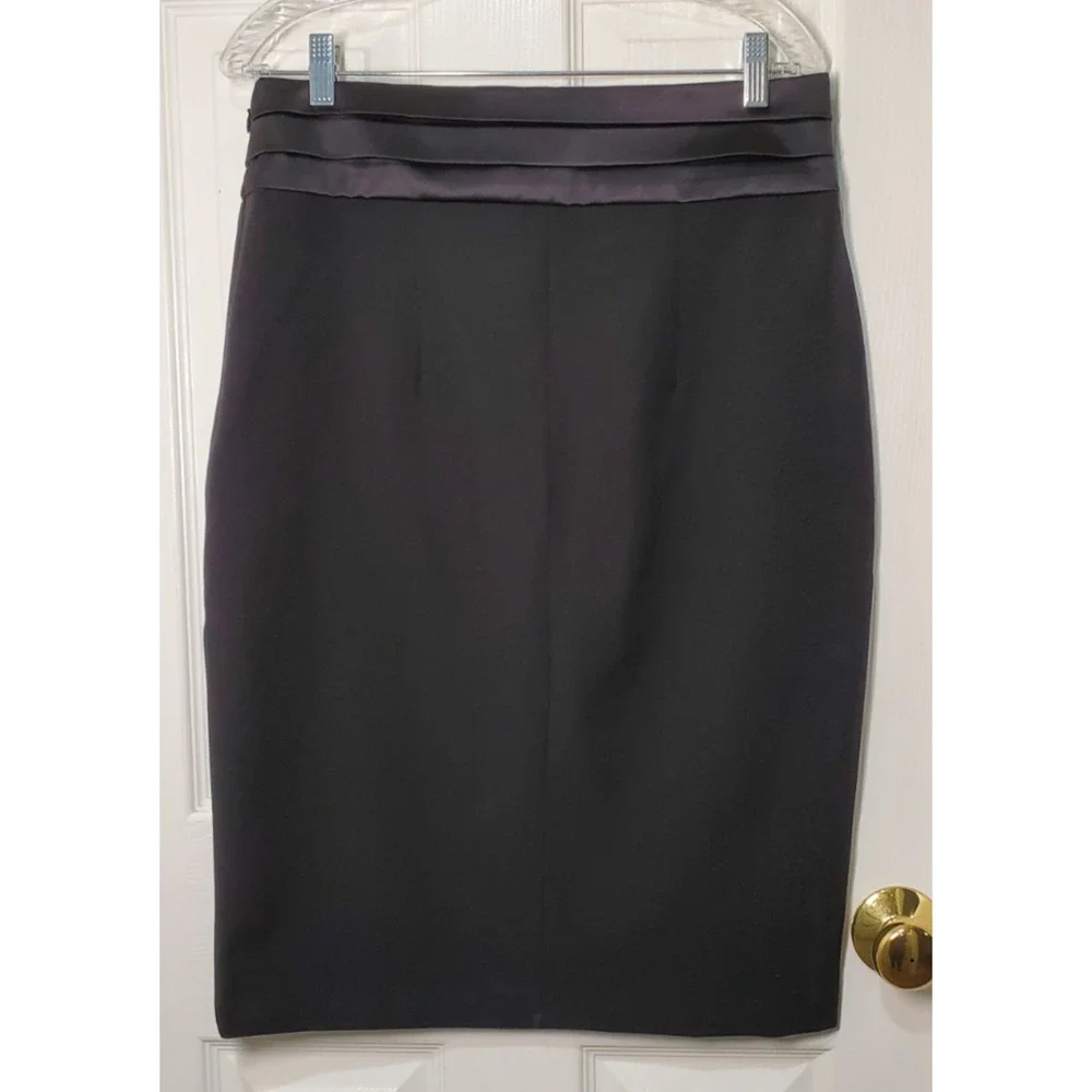 Express Women’s Black Pencil Skirt Size 12 – Satin Waistband, NWT - Picture 5 of 16